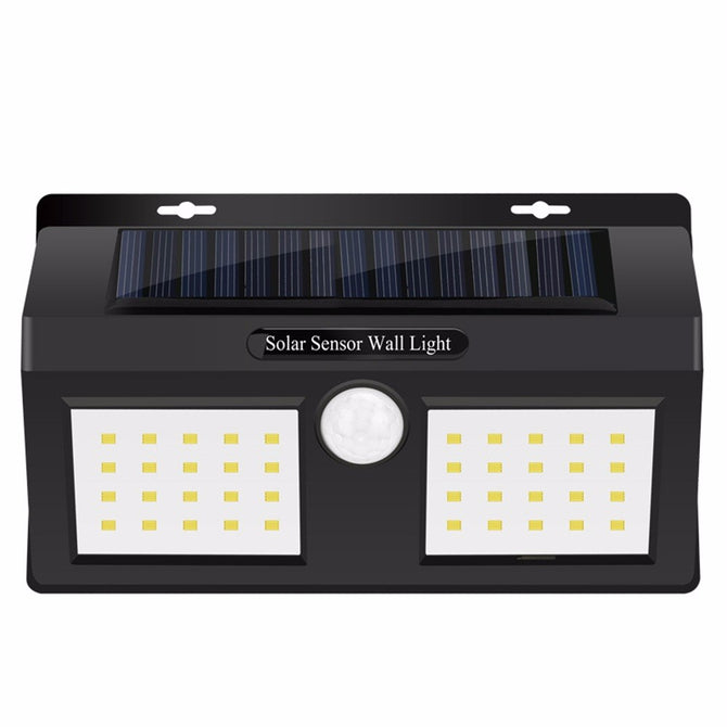 Waterproof Solar Powered Garden Light, Security 40-LED PIR Motion Sensor Wall Lamp, Path Porch Light White/0-5W/Black