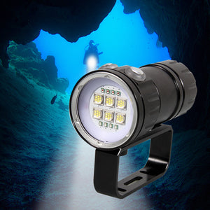 ZHISHUNJIA QH14-7 7 x XML2 White Light + 4xRed + 4xUV Blue Professional Diving Flashlight