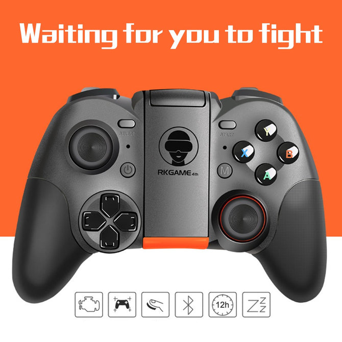 RK GAME 4th Bluetooth Wireless Game Handle, Remote Gampad Game Controller Joystick For Android IOS PC Black