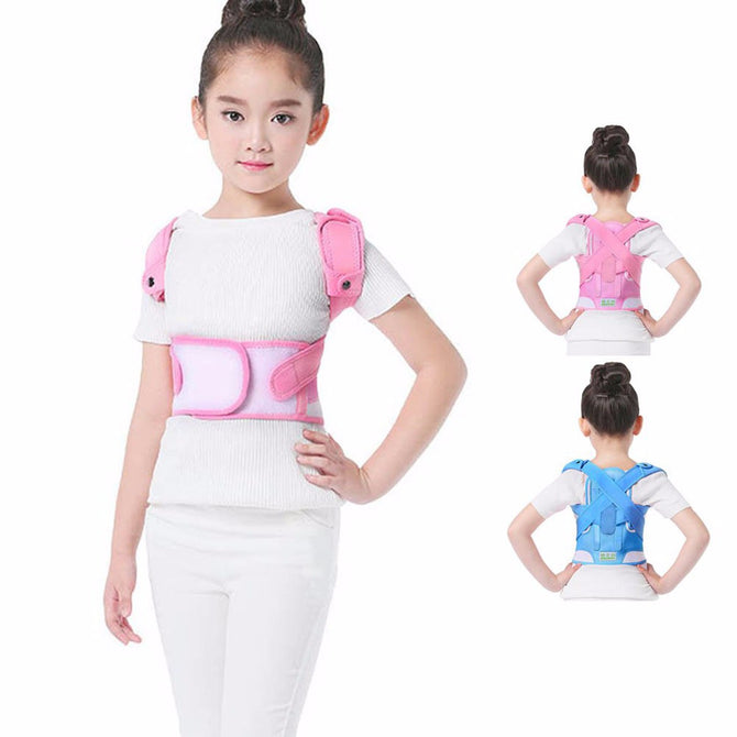 Children Kids Adjustable Posture Corrector Belt, Back Chest Shoulder Support, Posture Correct Brace For Teenager Pink/Small