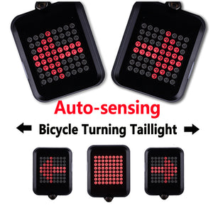 ESAMACT LED Bicycle Rear Tail Light With Laser USB Rechargeable MTB Bike Brake Light Intelligent Safety Warning Tail Light