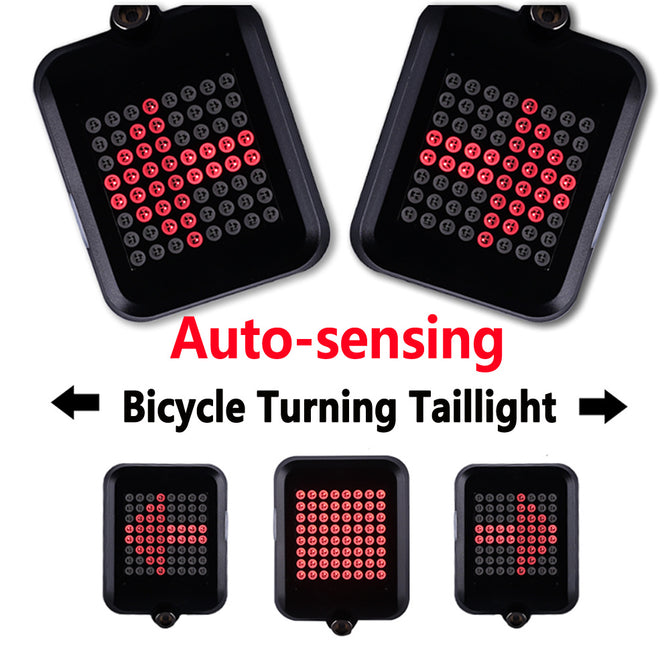 ESAMACT LED Bicycle Rear Tail Light With Laser USB Rechargeable MTB Bike Brake Light Intelligent Safety Warning Tail Light