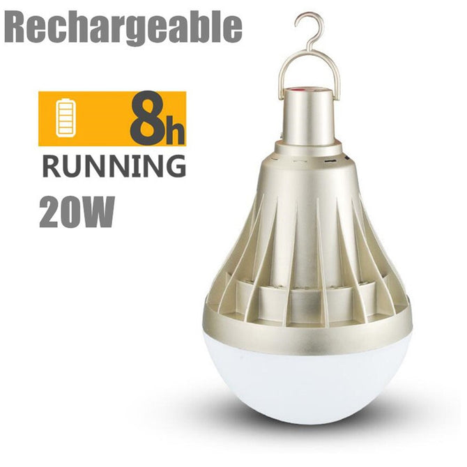USB Rechargeable LED Bulb Light 5 Lighting Modes Dimmable Portable Lamp Bulbs Outdoor Emergency E27 Cold White/30w/Gold
