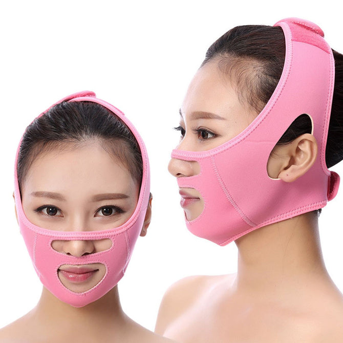 Women Slimming Face Band, Face-lift Slimming Cheek Mask, Anti Wrinkle Facial Strap, V Face Line Band Belt Bandage Pink