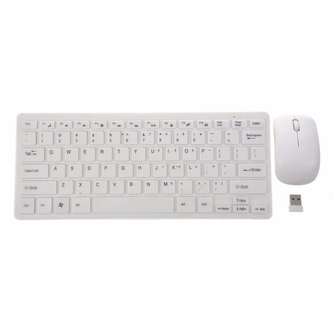 HXY-03 Ultra Thin Portable 2.4GHz Wireless Keyboard And Wireless Mouse Set For PC Computer White