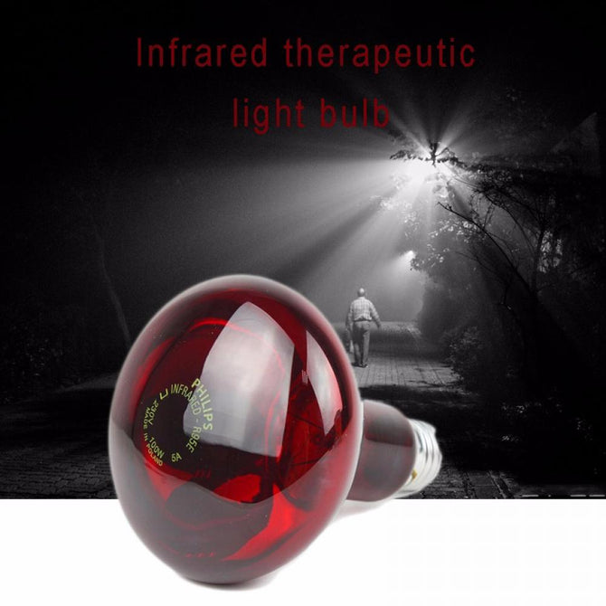 Philips R95-100W E27 IR Infrared LED Light Bulb, Physical Therapy Bubble Ball Bulb Red/100w/Red