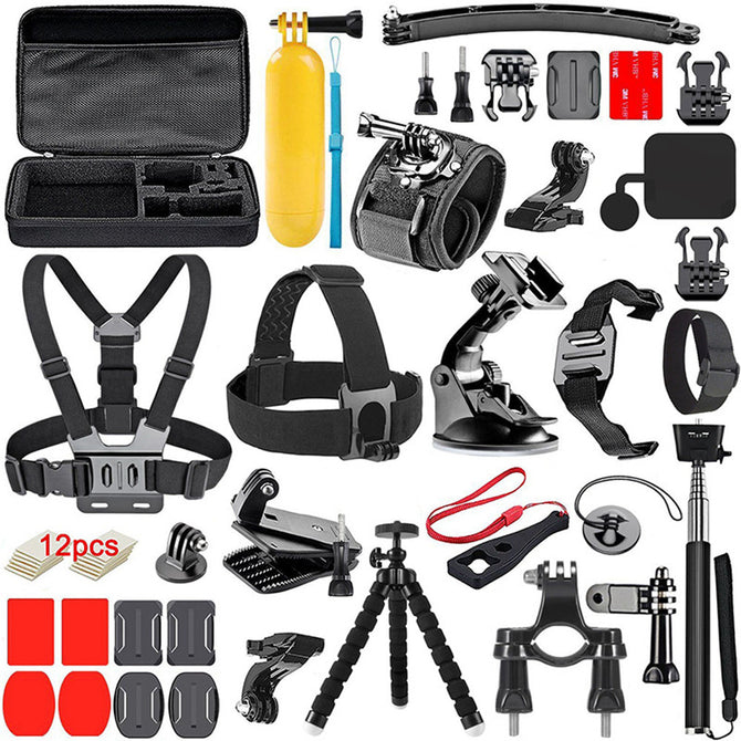 ESAMACT Headband, Chest Buoyancy Stick, Bracket, Self-timer and Storage Bag Set for Gopro Hero