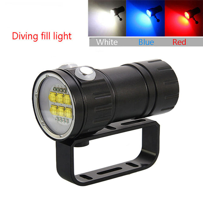 ESAMACT QH14-4 Diving Flashlight LED CREE XHP70 Upgrade XHP90 Underwater Photography Camera Fill Red Light Blue UV Diving Light