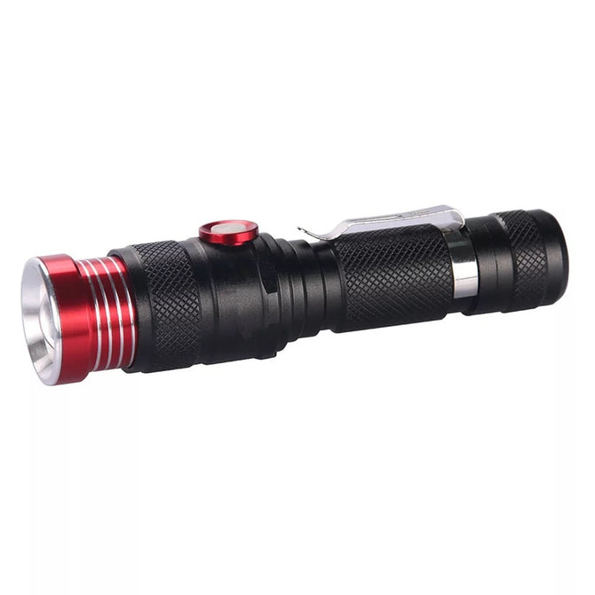 SPO L2 LED Zooming Focusing Flashlight Torch with 18650 Battery - Black