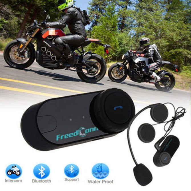 T-COM VB Motocycle Helmet Headset, 800M Range Bluetooth Interphone Motorcycle Intercom - EU Plug