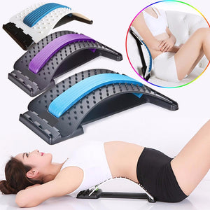 Spine Posture Corrector Brace Back Pain Relief Acupressure Stretcher Massage Lumbar Disc Herniation Traction Device Violet