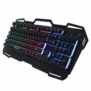 IMice AK-400 Wired Gaming Keyboard 104 Keys Backlit Mechanical Feeling Metal Keyboard Suspension Key Caps For Desktop Black