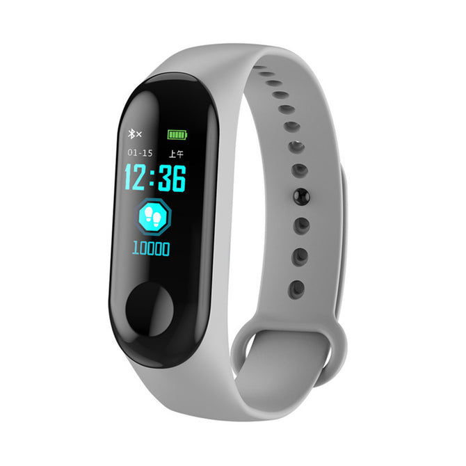 M3C Color Screen Smart Bluetooth Bracelet with Heart Rate/Blood Pressure/Blood Oxygen/Sleep Monitoring - Grey