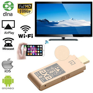 1080P Wireless Wi-Fi Display TV Dongle Receiver, 2.4GHz HDMI TV Stick Miracast Airplay DLNA Adapter