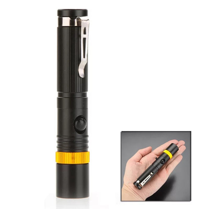 SPO T6 Portable Super Bright Rechargeable Flashlight Torch - Black