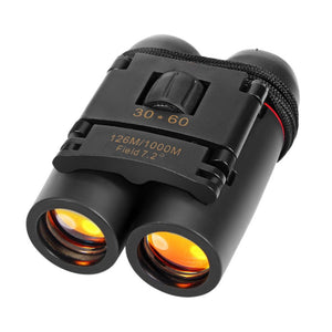 Day Night High Quality Binocular Vision 30 X 60 Zoom Outdoor Travel Folding Binoculars Telescope For Adults 126M-1000M Black