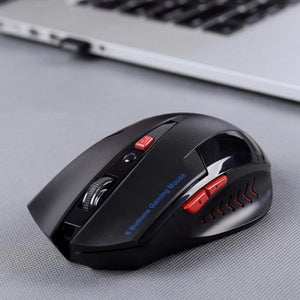 M298 Portable 2.4G Wireless Mouse, Optical 6 Buttons 2400 DPI Gaming Mice For Computer PC Laptop Gamer Black