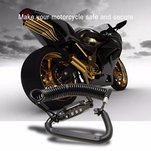 Cycling Motorcycle Helmet Lock, Password Code Bike Cable Bicycle Combination Lock, Retractable Cable Lock Black