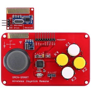 OPEN-SMART PS2 Joystick Keypad RF 315MHz Wireless Joystick Game Controller Module Kit for Smart Car / 4-axis Aircraft