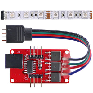 OPEN-SMART Full-color RGB LED Strip Driver Module with DC Jack + 10cm RGB LED Strip for Arduino