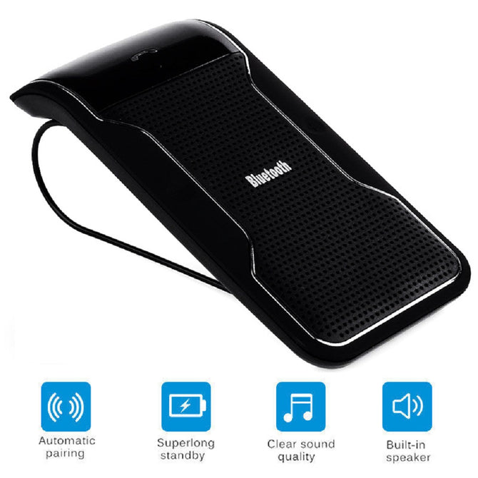 JEDX Sunvisor Wireless Car Bluetooth AUX Audio Music Receiver Clip Holder Car Charger Handsfree Car Speakerphone With Mic