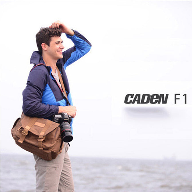 Caden Waterproof Digital Camera Storage Bag Outdoor Travel Message Bag For Camera, Lens, Accessories Dark Khaki