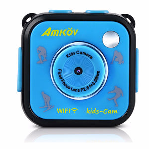 Amkov HD 1.77 Inch Waterproof Sports Children Camera, Mini DV Digital Video Camcorder For Boy Girl Birthday Gift Blue