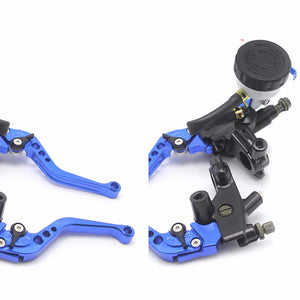 ZS Racing Universal CNC 22mm Motorcycle Brakes Clutch Kit Levers Master Cylinder Reservoir Set