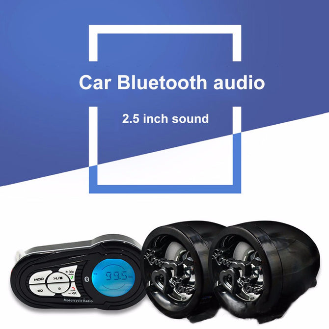 Waterproof Motorbike Bluetooth Speaker Subwoofer, Moto Motorcycle Audio MP3 Player, Supports Hands-Free Call, FM Radio Black