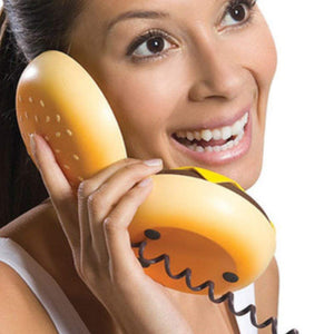 Hamburger Burger Cheeseburger Telephone, Home Desktop Corded Phone