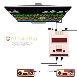 HDMI Output Retro Mini TV Game Console Built-In 600 Classic Games For Family TV US Plug - White + Red