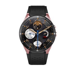 KW88 PRO 2MP Camera 1GB RAM 16GB ROM SIM Card 3G WIFI GPS Smartwatch Heart Rate Monitor - Black + Gold