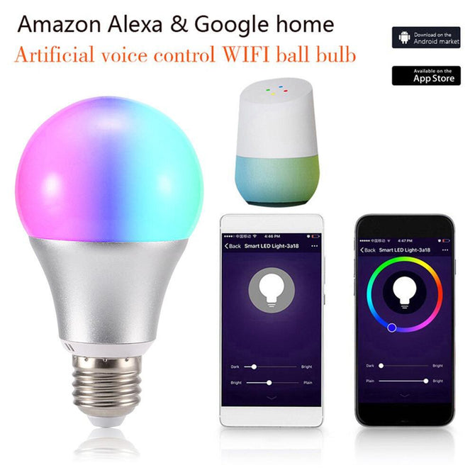 B22 Wi-Fi Remote Control LED Bulb, 11W RGBW Color Smart Light Bulb, Works With Amazon Alexa / Google Home RGB/11w/Yes