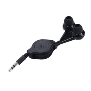 Double Extendable 3.5mm Wired In-Ear Earphone Earbuds Headset For Mobile Phones Black