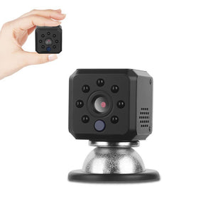 ENKLOV HD 1080P WiFi Smart Mirror Clock Mini Camcorder Night Vision Two-Way Intercom Motion Detection Colorful LED Light Black