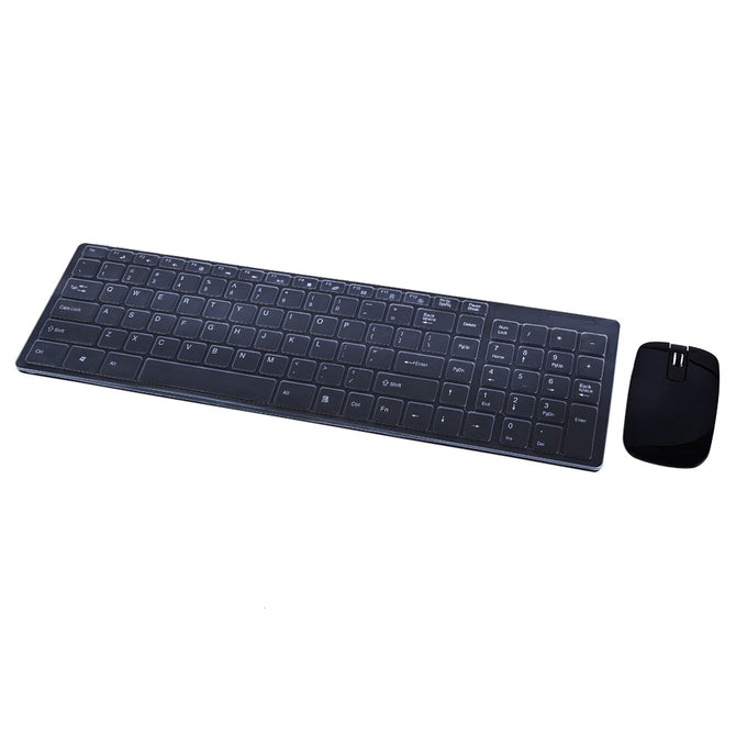 2.4G Wireless Keyboard with Numeric Keypad + Mouse + Receiver -Black