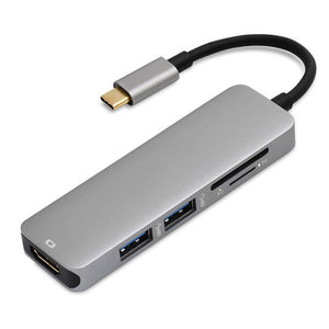USB C 3.1 to HDMI SD/TF Card Reader USB Type C Charging Port 2 USB 3.0 HUB Adapter for MacBook Pro