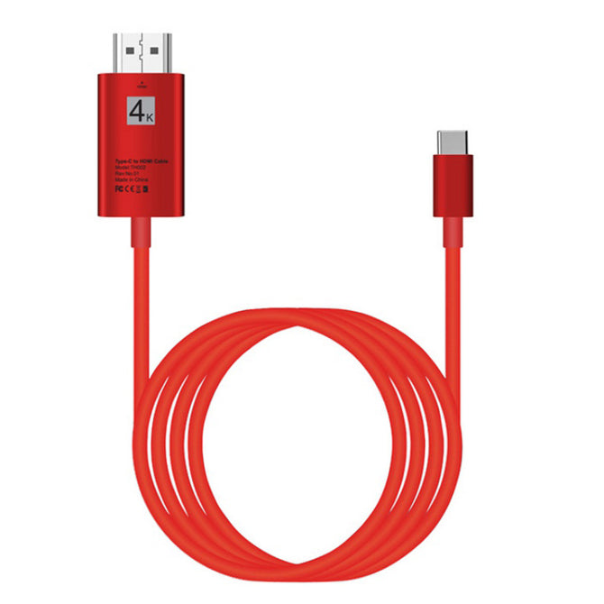 4K USB 3.1 USB-C Type C to HDMI Cable HDTV HDMI Adapter Cable - Red