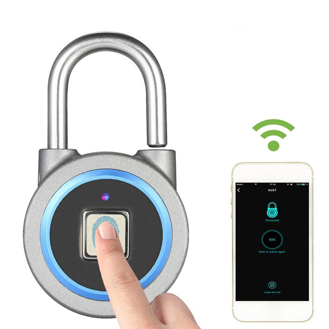 BT Fingerprint Smart Keyless Lock Waterproof APP / Unlock Anti-Theft Padlock Door Luggage Case Lock for Android iOS