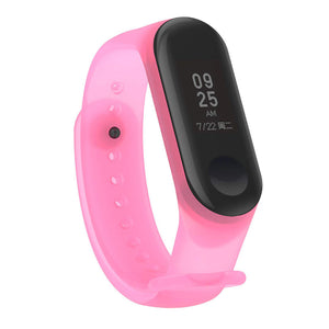 Transparent Silicone Replacement Wristband Wrist Strap for Xiaomi Mi Band 3 - Pink
