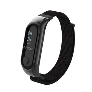 Sport Wristband Nylon Strap + Metal Case Replacement for Xiaomi Mi Band 3 Band - Black