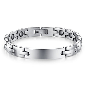 XSUNI Health Titannium Steel Bracelet with Lodestone for Men - Steel Color