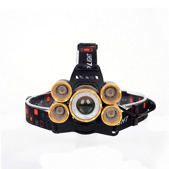 ESAMACT LED Headlamp CREE Headlight 5 Modes Zoomable Ajustment Flashlight Head Lamp with 2 x18650 Batteries
