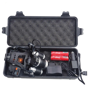ESAMACT Powerful Headlamp 3x XM-L T6 LED Headlight 10000 Lumen Head Lamp Flashlight