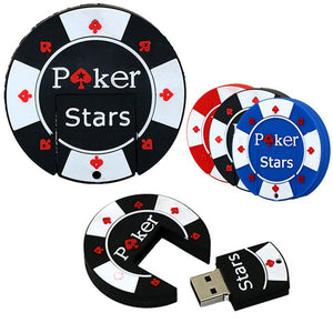 Poker Chips USB Flash Drive Memory Stick Pen Drive 32GB Thumbdrive U Disk With Metal Chain 32GB/Black