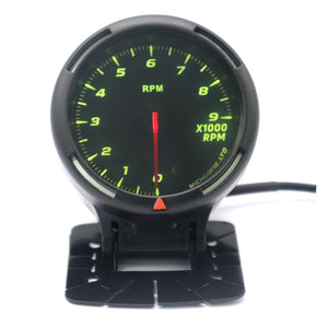 New 12V Car Racing for 64 Color Backlight Adjustable Tachometer 0~9000 rpm No Sensor - Black
