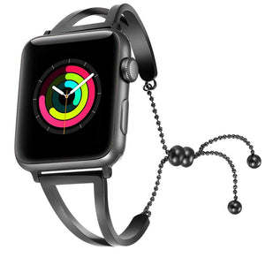 Women Watch Band 38mm Fashion Stainless Steel Bracelet for Apple Watch Strap For iWatch Series 1/2/3 - Black