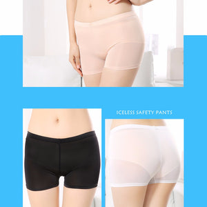 Sexy Seamless Safety Short Pants Summer Under Skirt Shorts Comfortable Ice Silk Breathable Tights For Women 10 PCS Black/One Size
