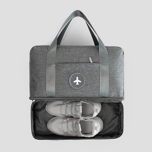 Dry Wet Separation Bag Portable Waterproof Travel Shoe Clothes Storage Handbags Sports Swimming Wash Pack Bags Gray