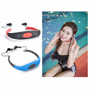 IPX8 Wireless Waterproof Earphones For Swimming Diving Stereo Bluetooth Headset Sport MP3 Headphone Red